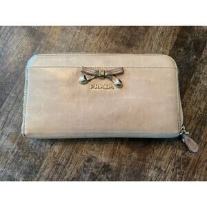Prada long wallet with bow zip around